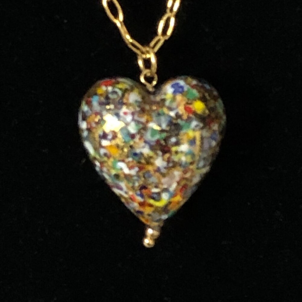 Bronze Italy Dynadema Puffy Heart Necklace  #1256 - Picture 2 of 4